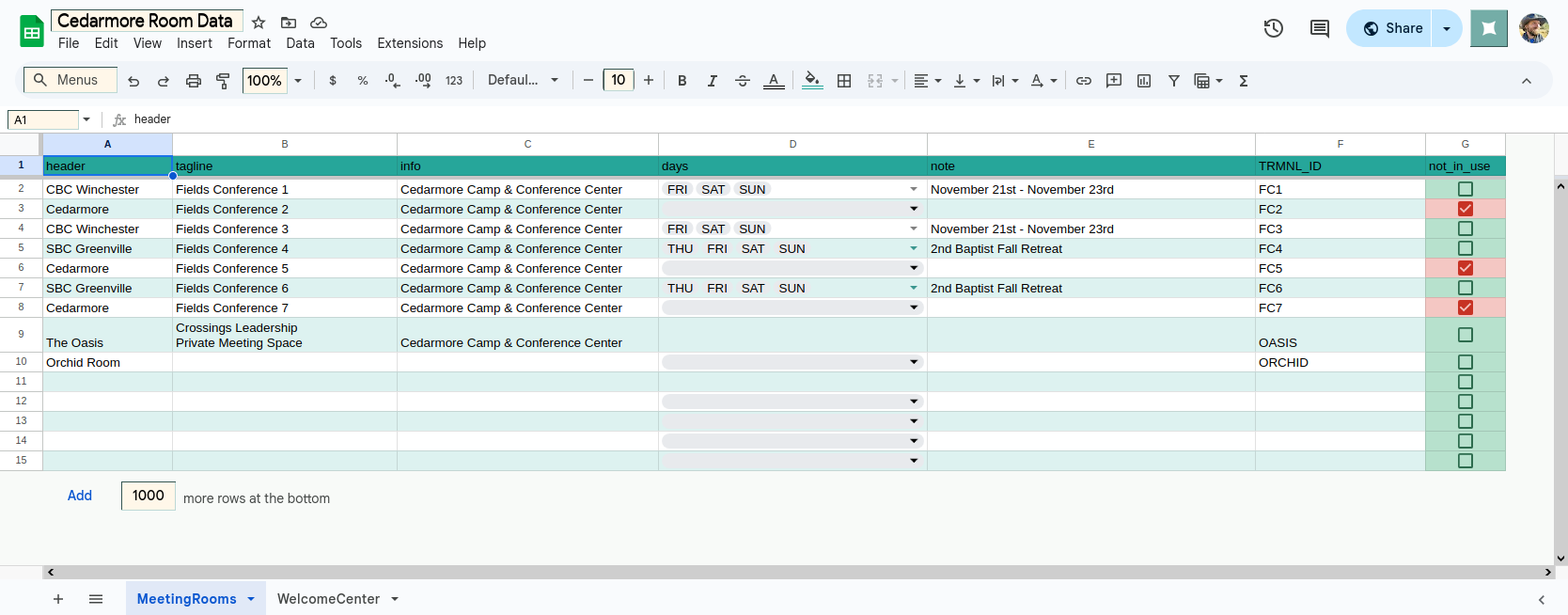 Cedarmore_Room_Data_Google_Sheets