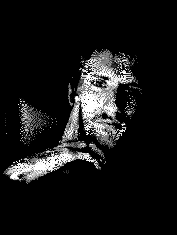 Black and whilte portrait of Eric Taylor dithered in 1bit